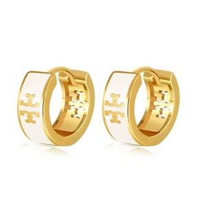 NEW!Tory Burch Gold and Cream Statement Earrings